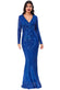Sequin Stripe Front Bow Maxi Dress DR2535