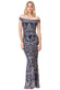 Scalloped Bardot Sequin Maxi Dress DR2543
