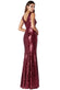 Sequinned Low V Neck Dress DR254A