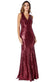 Sequinned Low V Neck Dress DR254A