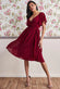 Flutter Sleeve Midi Wrap Dress With Elasticated Waist DR2555B