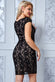 Cap Sleeve Bodycon Lace Midi Dress DR261A
