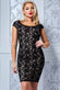 Cap Sleeve Bodycon Lace Midi Dress DR261A