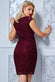 Cap Sleeve Bodycon Lace Midi Dress DR261A