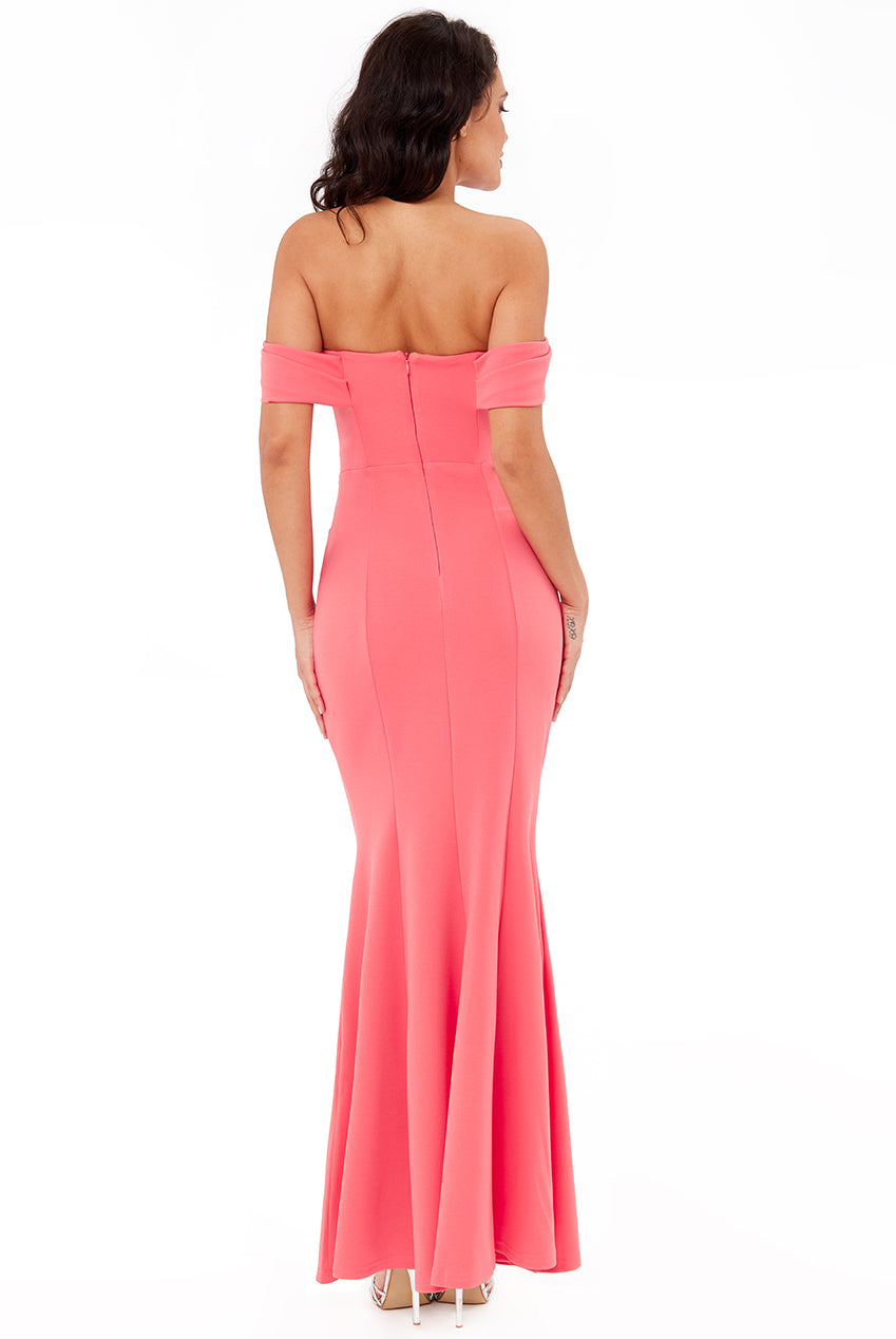 Cowl Neck Off The Shoulder Maxi Dress DR2690