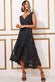 Scalloped Neck Lace Midi Dress DR2702