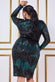 Long Sleeve Sequin Party Midi Dress DR3038P