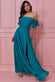 Draped Off The Shoulder Chiffon Maxi Dress With Front Split DR3070