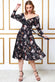 Long Sleeve Skater Style Midi Dress DR3075