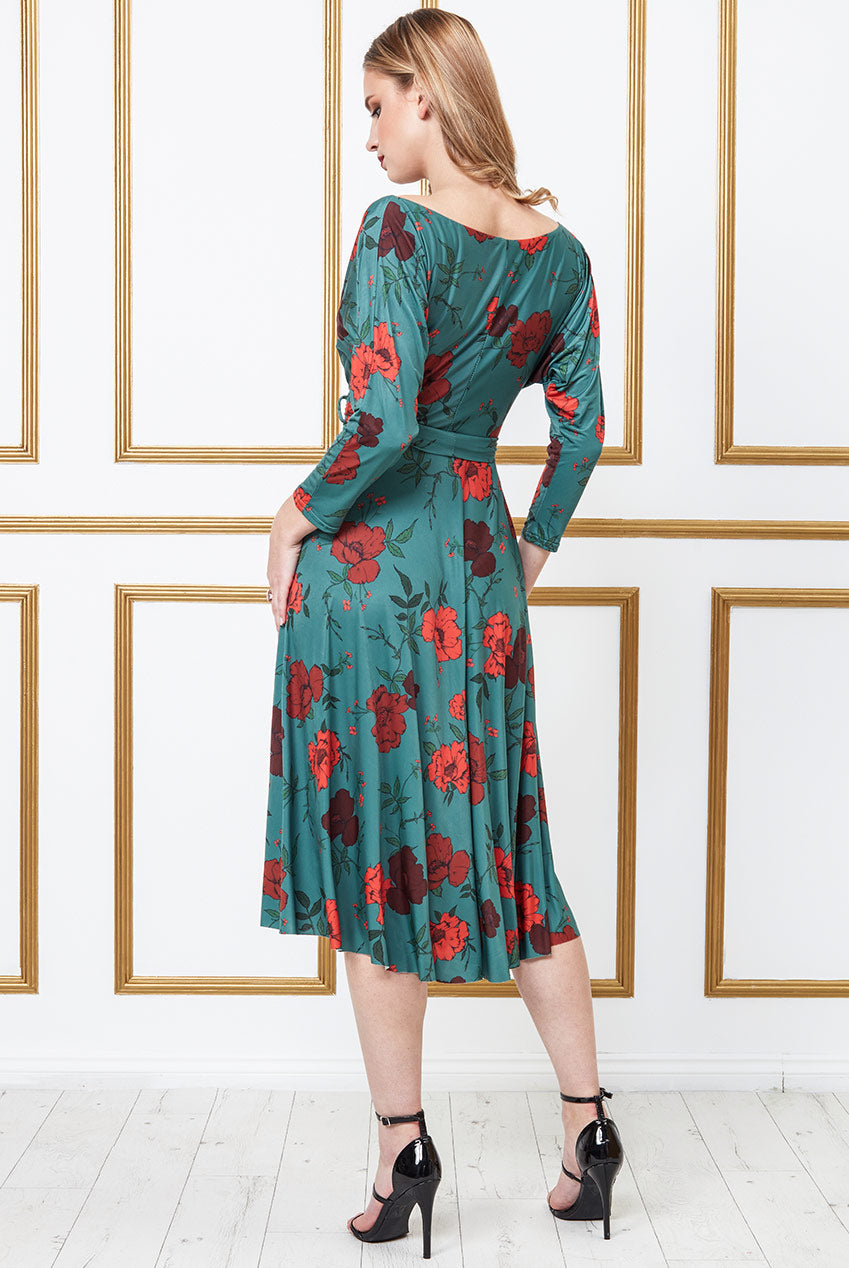 Long Sleeve Skater Style Midi Dress DR3075
