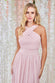 Halter Neck Chiffon Maxi Dress DR3076A