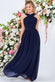 Halter Neck Chiffon Maxi Dress DR3076A