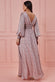 Long Sleeve Floral Print Maxi With Shirred Waistband DR3172