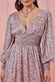 Long Sleeve Floral Print Maxi With Shirred Waistband DR3172