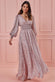 Long Sleeve Floral Print Maxi With Shirred Waistband DR3172