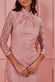 High Collar Lace Midi Bodycon Dress DR3173