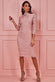 High Collar Lace Midi Bodycon Dress DR3173