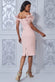 Off The Shoulder Feather Midi Dress DR3200