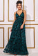 Open Back Sequin & Mesh Maxi Dress DR3213