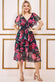 Layered Floral Midi Dress With Flutter Sleeves DR3219QZ