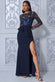 Sequin Bodice With Front Frill Maxi Dress DR3232