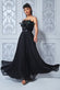 Feather Embellished Boob Tube Chiffon Pleated Maxi Dress DR3233