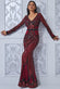 Ornamental Contrast Sequin Embroidered Maxi Dress DR3235