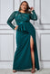 Sequin Bodice With Front Frill Maxi DR3232P