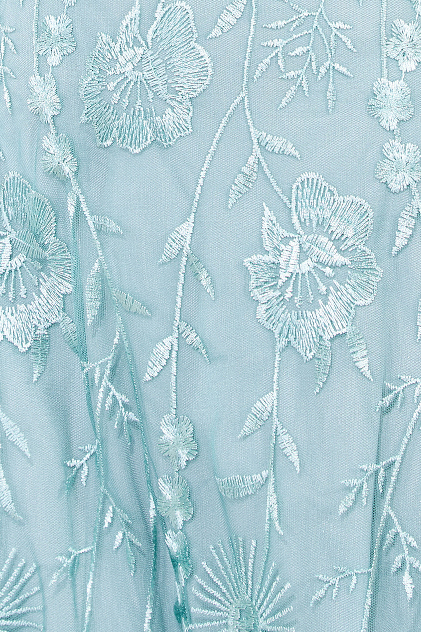 Embroidered Lace Maxi Flutter Sleeves DR3255