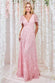 Embroidered Lace Maxi Flutter Sleeves DR3255