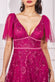 Embroidered Lace Maxi Flutter Sleeves DR3255