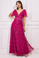 Embroidered Lace Maxi Flutter Sleeves DR3255