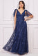 Embroidered Lace Maxi Flutter Sleeves DR3255