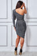 Lurex One Shoulder Ruched Midi Dress DR3268