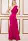 Draped One Shoulder Scuba Crepe Split Maxi Dress DR3274