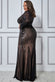 Shooting Star Patterned Sequin Maxi Dress DR3276P