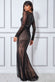 Shooting Star Patterned SequinMaxi Dress DR3276