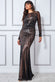 Shooting Star Patterned SequinMaxi Dress DR3276