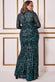 Ornamental Patterned Contrast Sequin Maxi Dress DR3277P