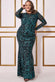 Ornamental Patterned Contrast Sequin Maxi Dress DR3277P