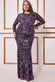 Ornamental Patterned Contrast Sequin Maxi Dress DR3277P