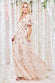 Flared Sleeve Embroidered Maxi Dress DR3279A