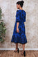 Floral Print Puff Sleeve Midi Dress DR3281