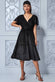 Sparkle Wrap Style Flutter Sleeve Midi Dress DR3318