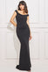 Off Shoulder Cowl Neck Scuba Crepe Maxi Dress DR3339