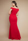 Off Shoulder Cowl Neck Scuba Crepe Maxi Dress DR3339