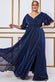 Lurex Wrap Bodice Flutter Sleeve Maxi Dress With Split DR3358QZP