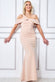 Scuba Crepe One Shoulder Knotted Bardot Maxi Dress DR3368