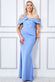 Scuba Crepe One Shoulder Knotted Bardot Maxi Dress DR3368