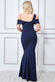 Scuba Crepe One Shoulder Knotted Bardot Maxi Dress DR3368